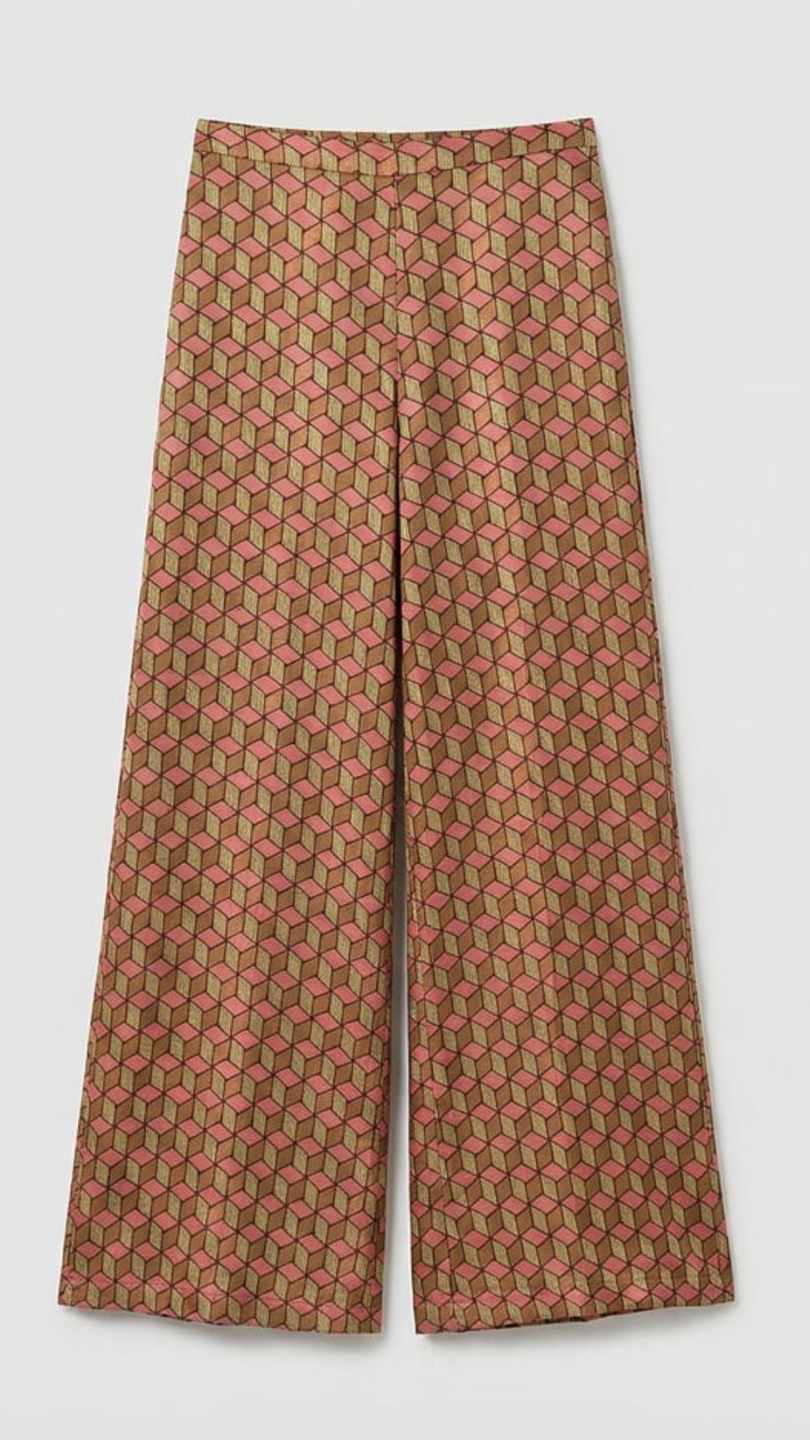Pantalón ancho con print en bajo Multi