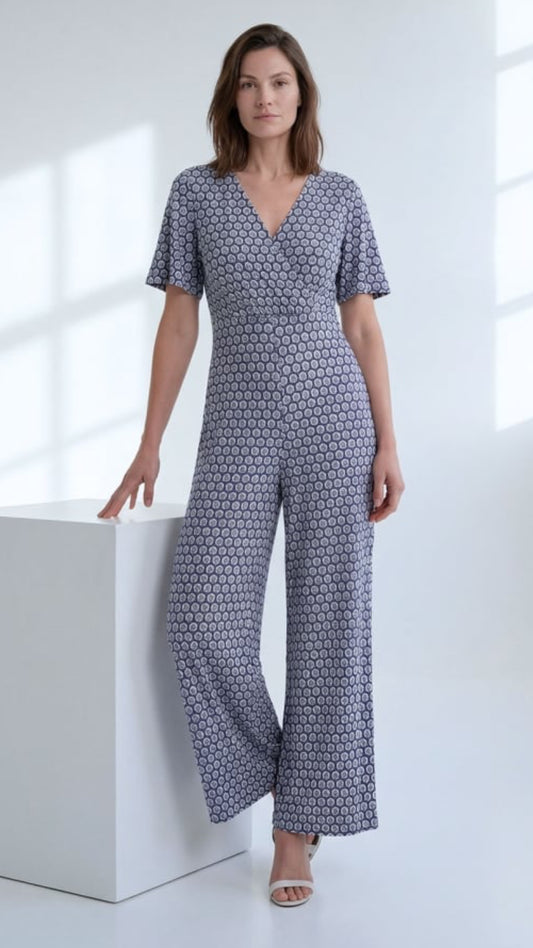 Mono estampado cruzado elástico Azul
