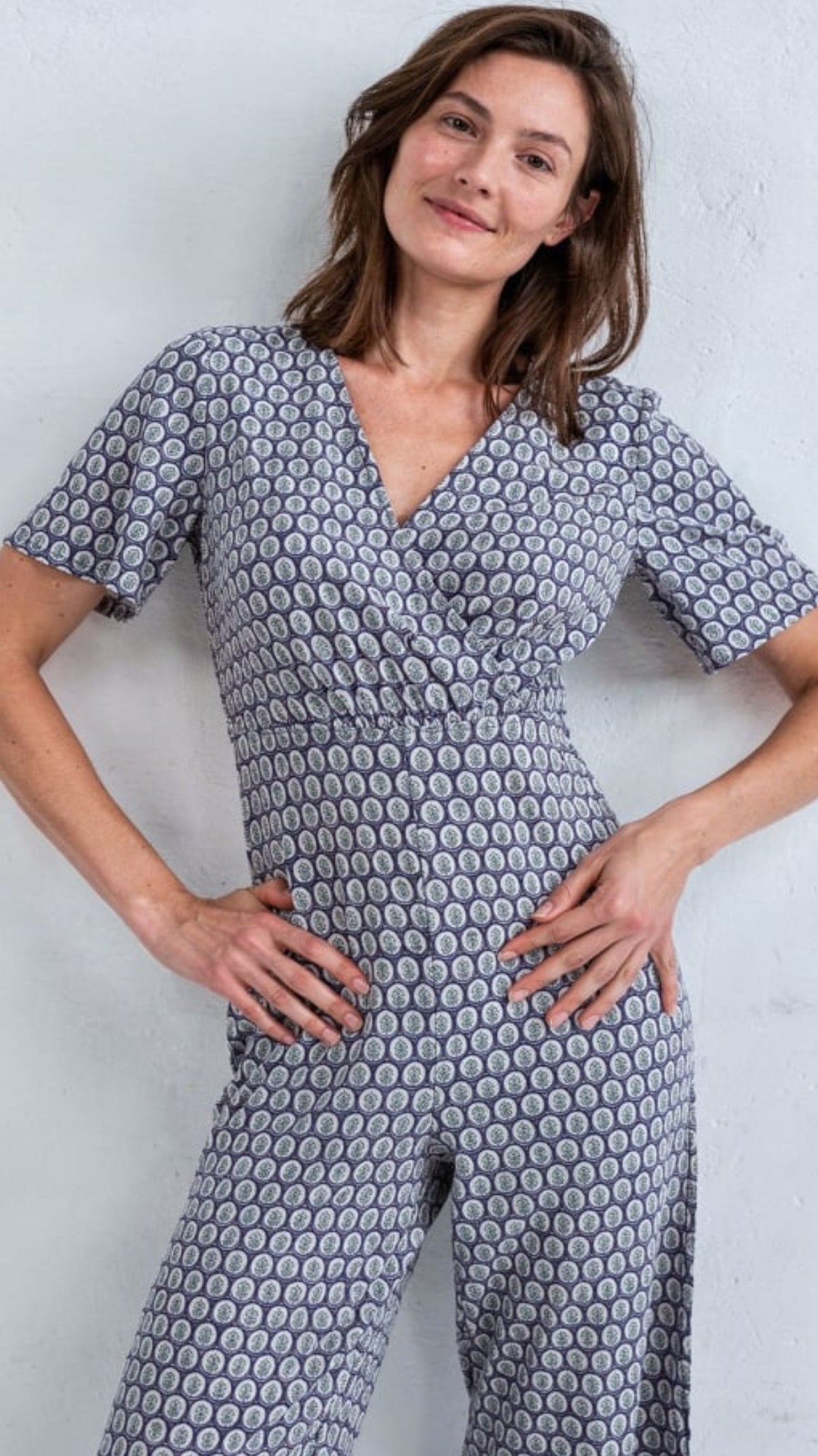 Mono estampado cruzado elástico Azul