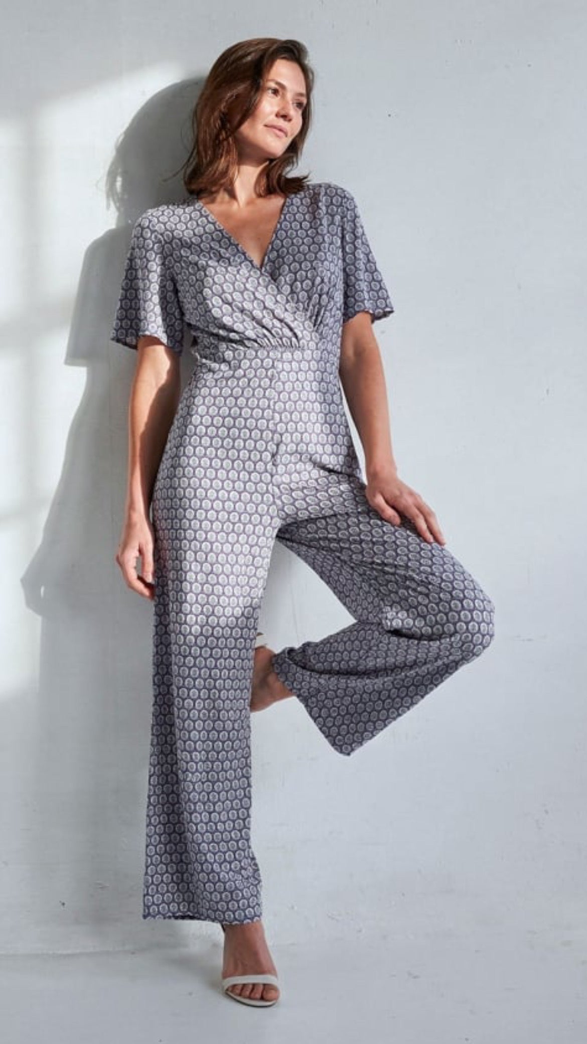 Mono estampado cruzado elástico Azul