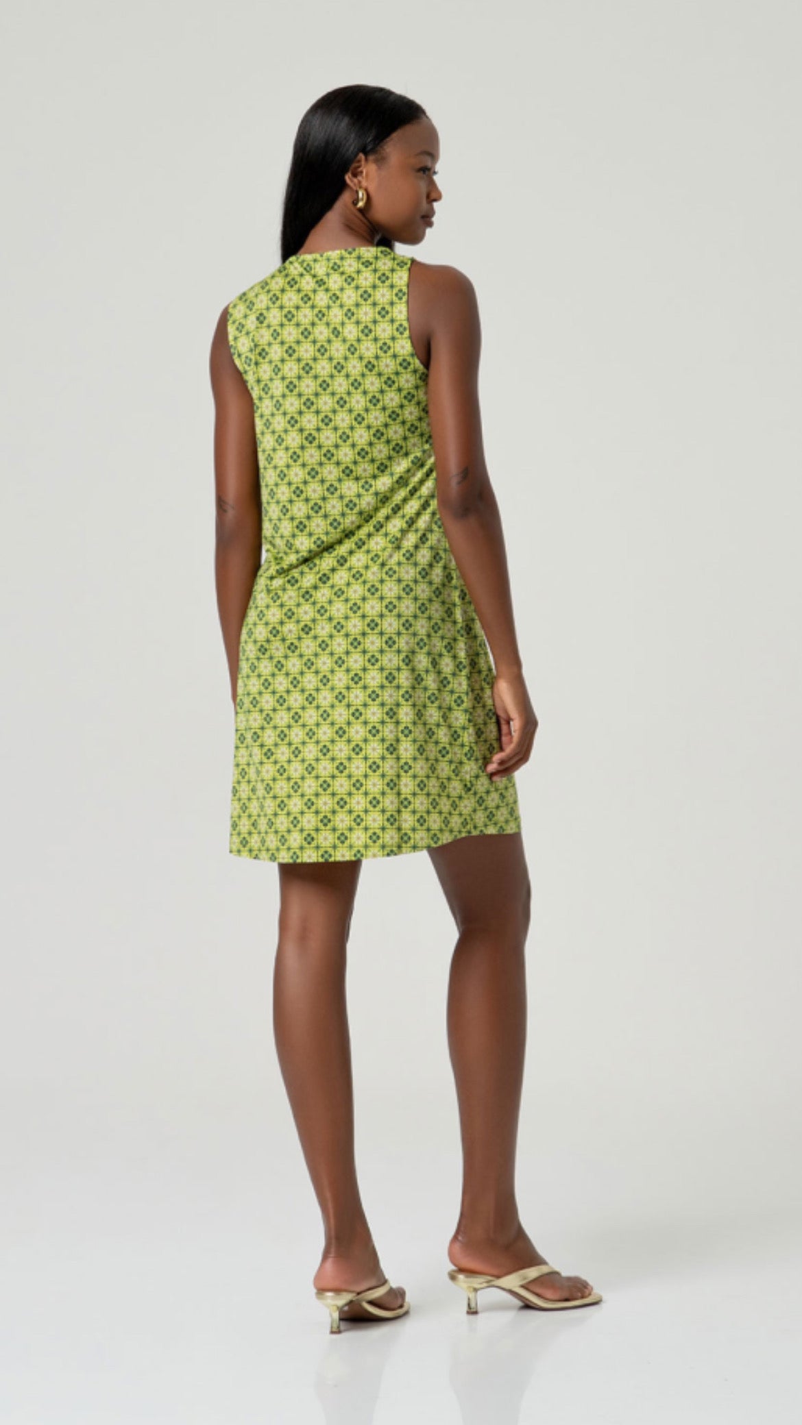 Vestido corto elástico Verde