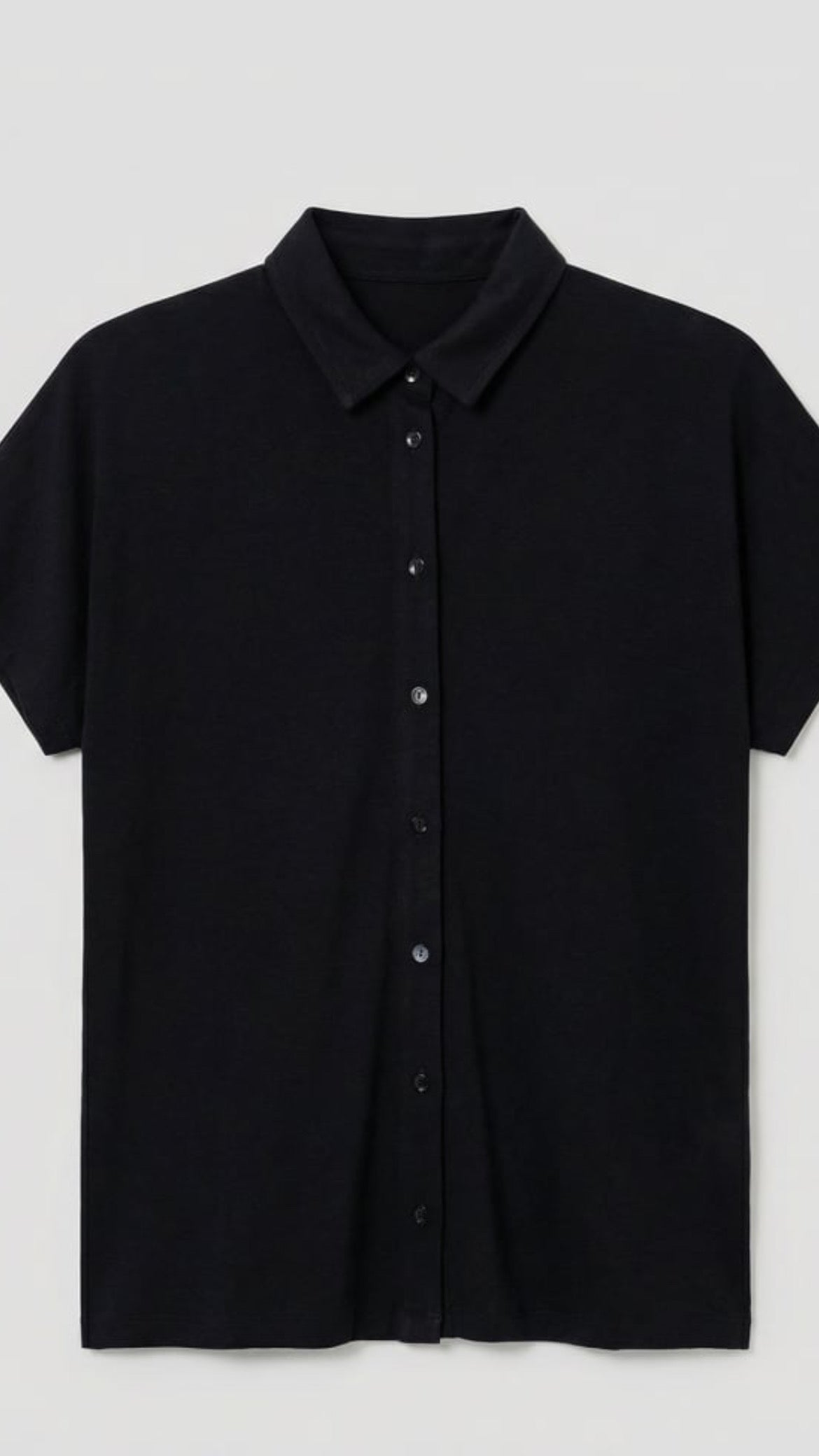 Camisa manga corta bambú Negro