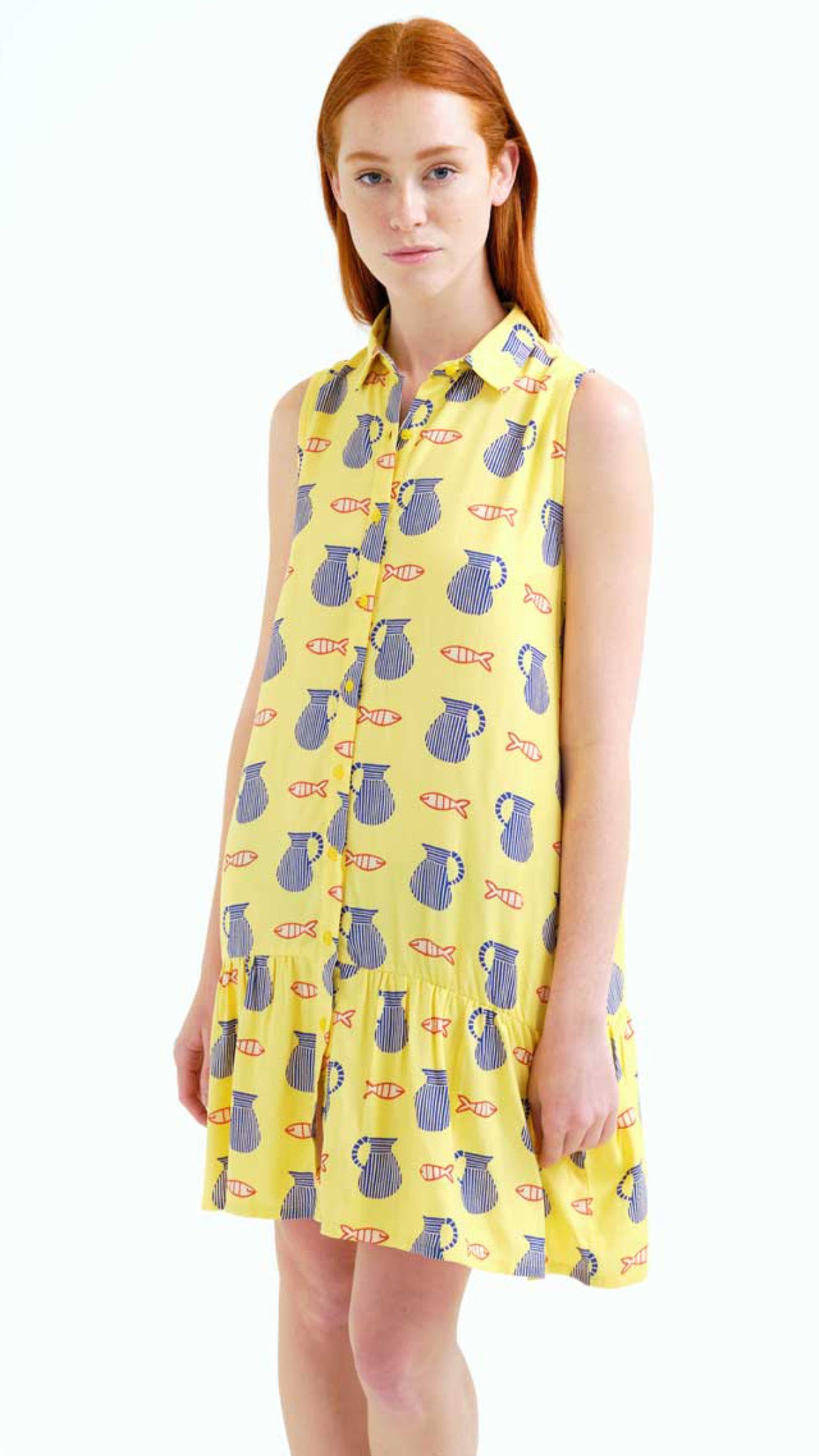 Vestido corto con estampado Brava