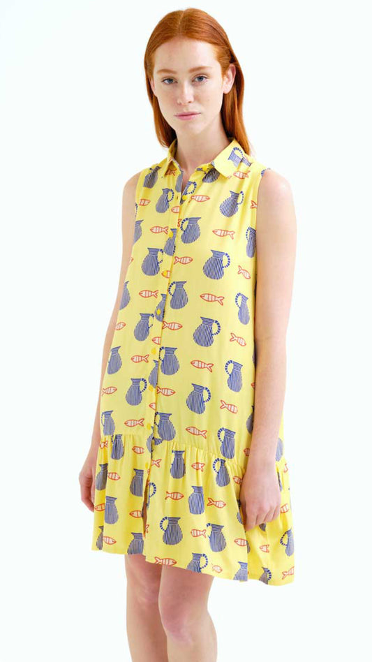 Vestido corto con estampado Brava