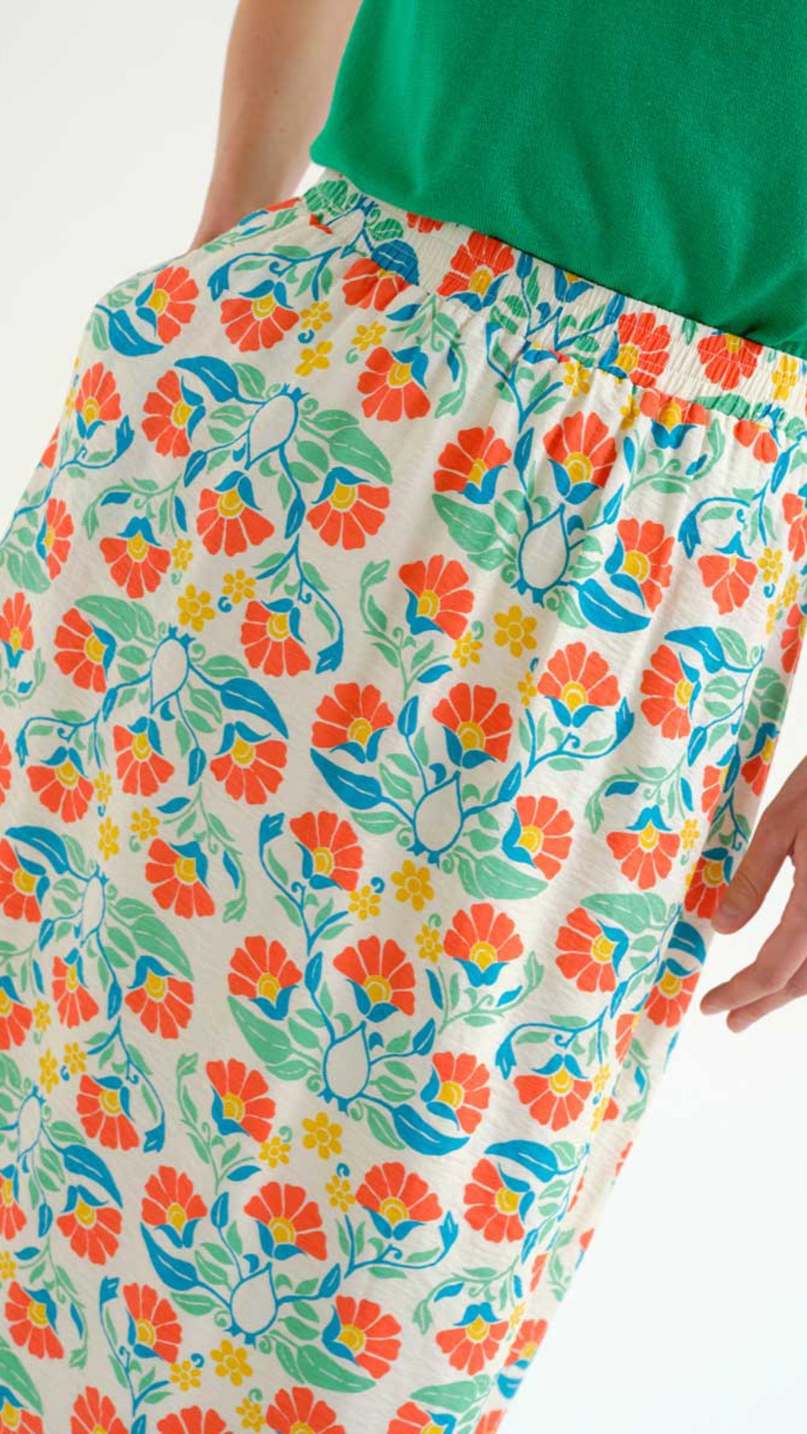 Falda larga con estampado Small Royal