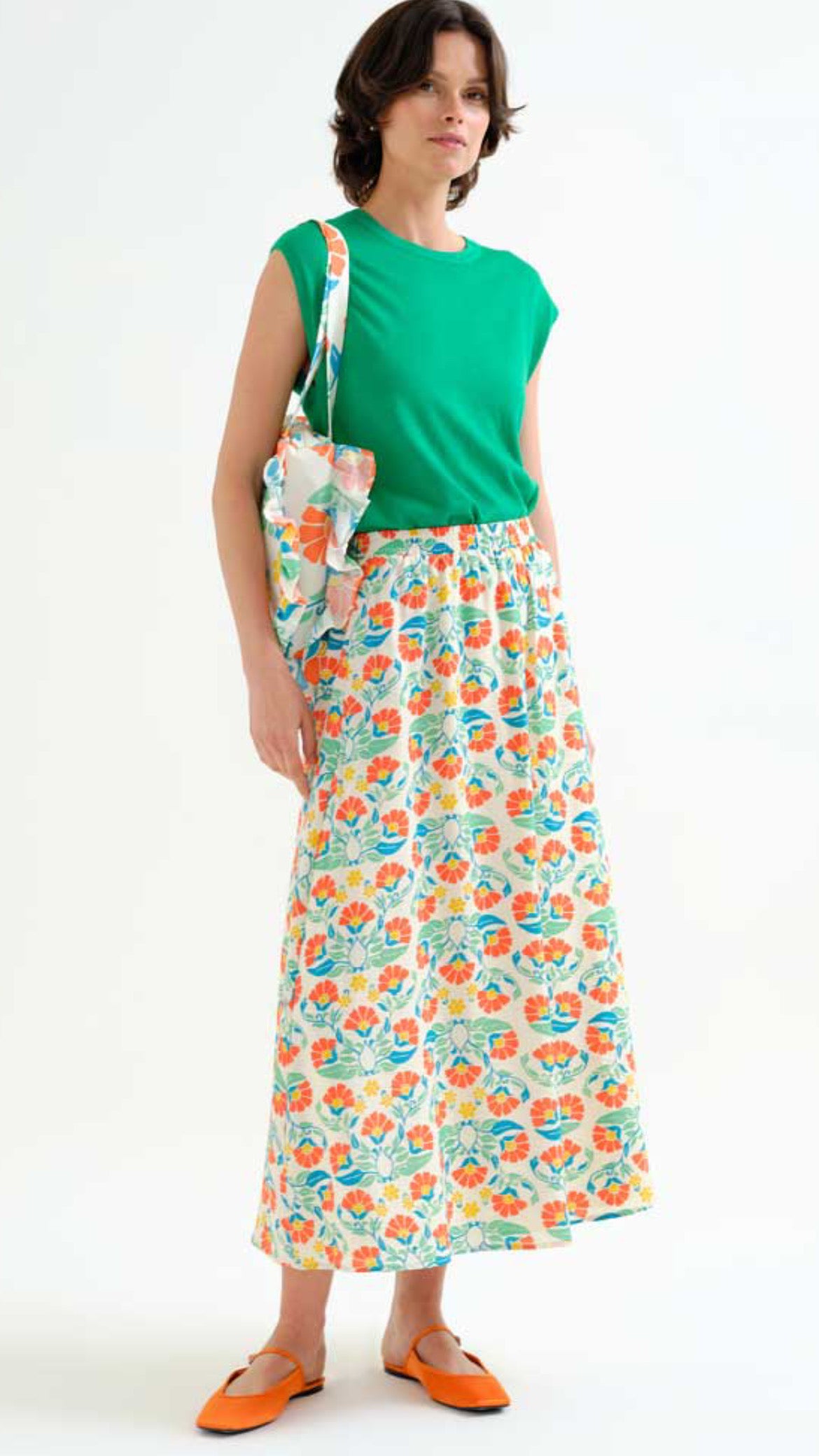 Falda larga con estampado Small Royal