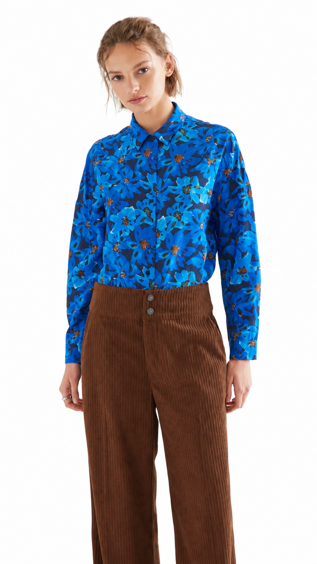 Camisa Clematis azul de Compañía Fantástica, vista frontal