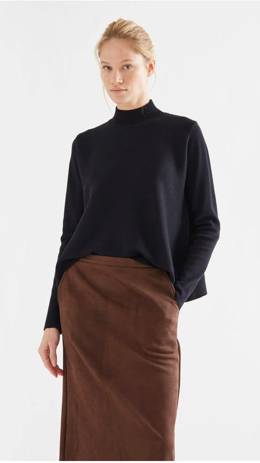 Jersey cuello alto básico negro | imagen 1