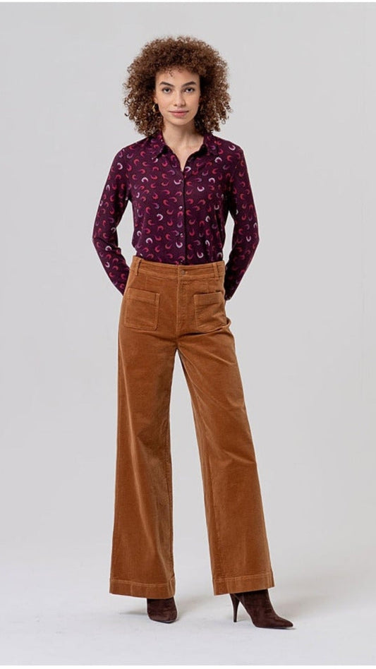 Pantalón ancho de pana con bolsillos Surkana Toffee | imagen 1